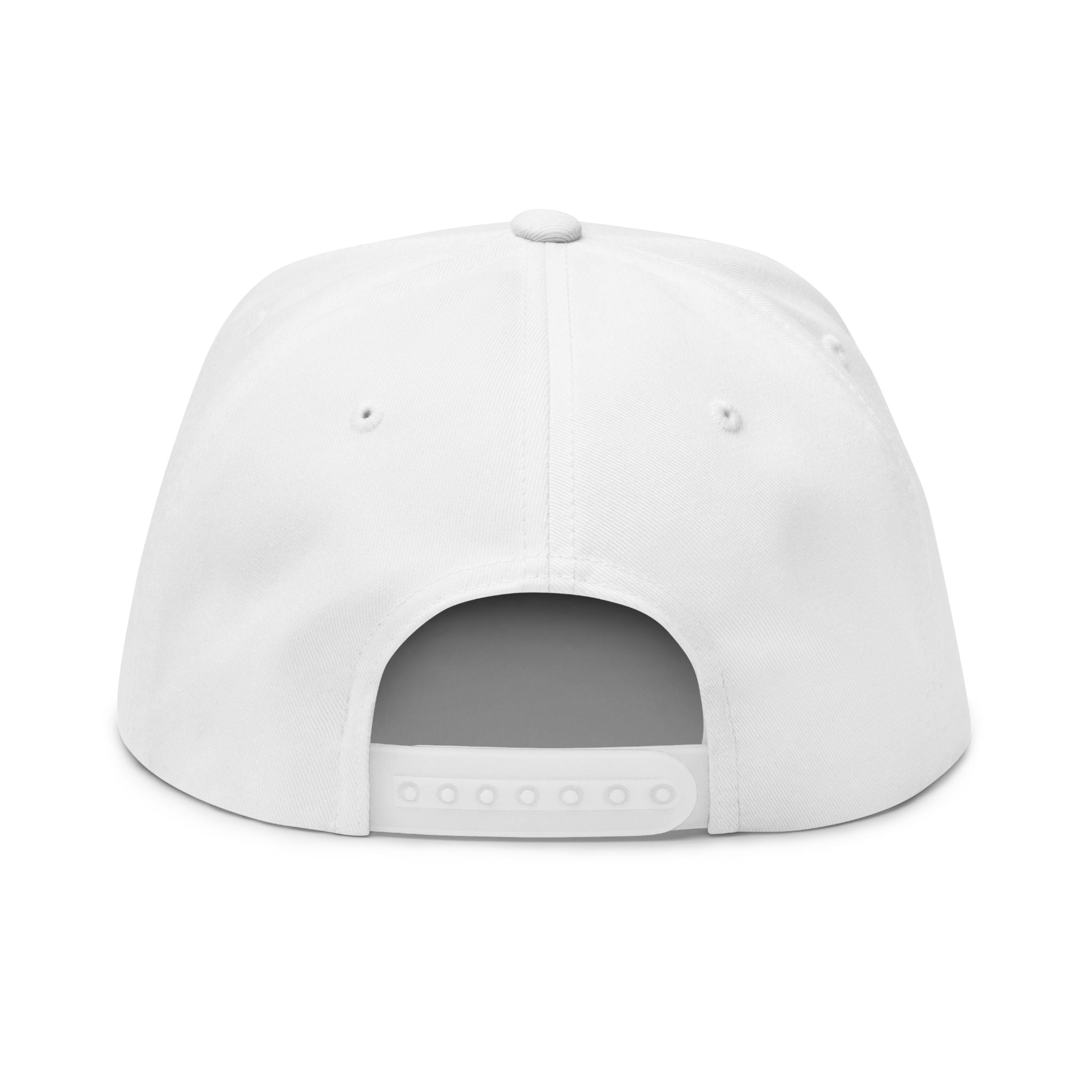 Embroidered Flat Bill Cap — 'PEPPER NO CU DOS OTHERS E REFRESCO' Statement Snapback