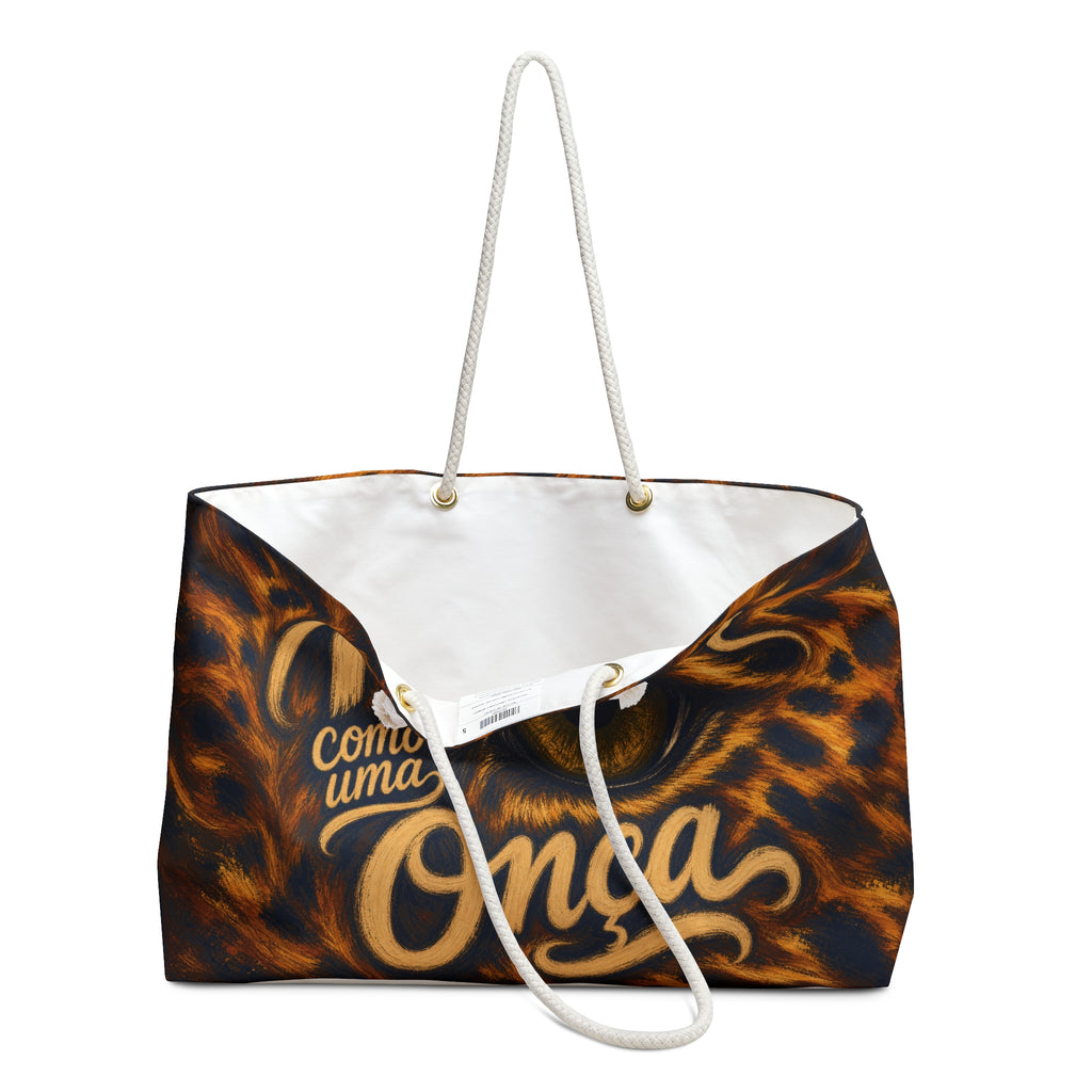 Leopard Eye Weekender Bag – "Mansa Como Uma Onça" Travel Tote