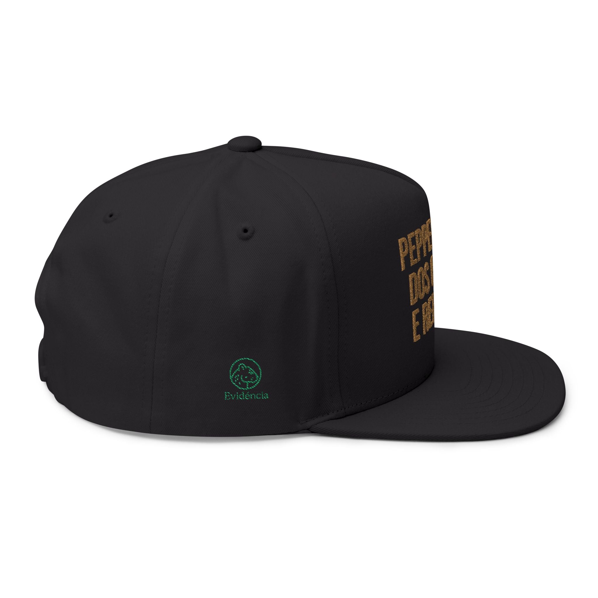 Embroidered Flat Bill Cap — 'PEPPER NO CU DOS OTHERS E REFRESCO' Statement Snapback
