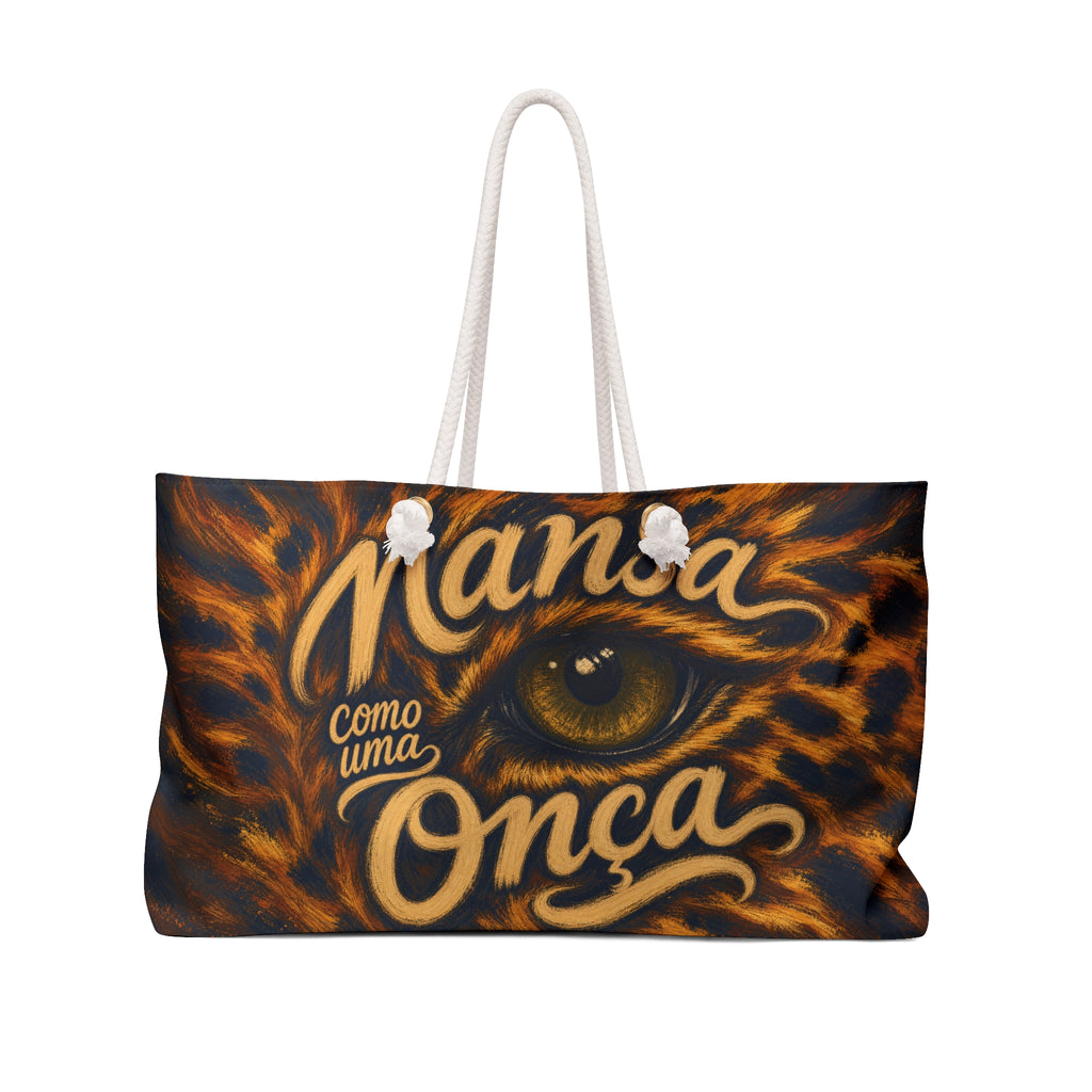 Leopard Eye Weekender Bag – "Mansa Como Uma Onça" Travel Tote