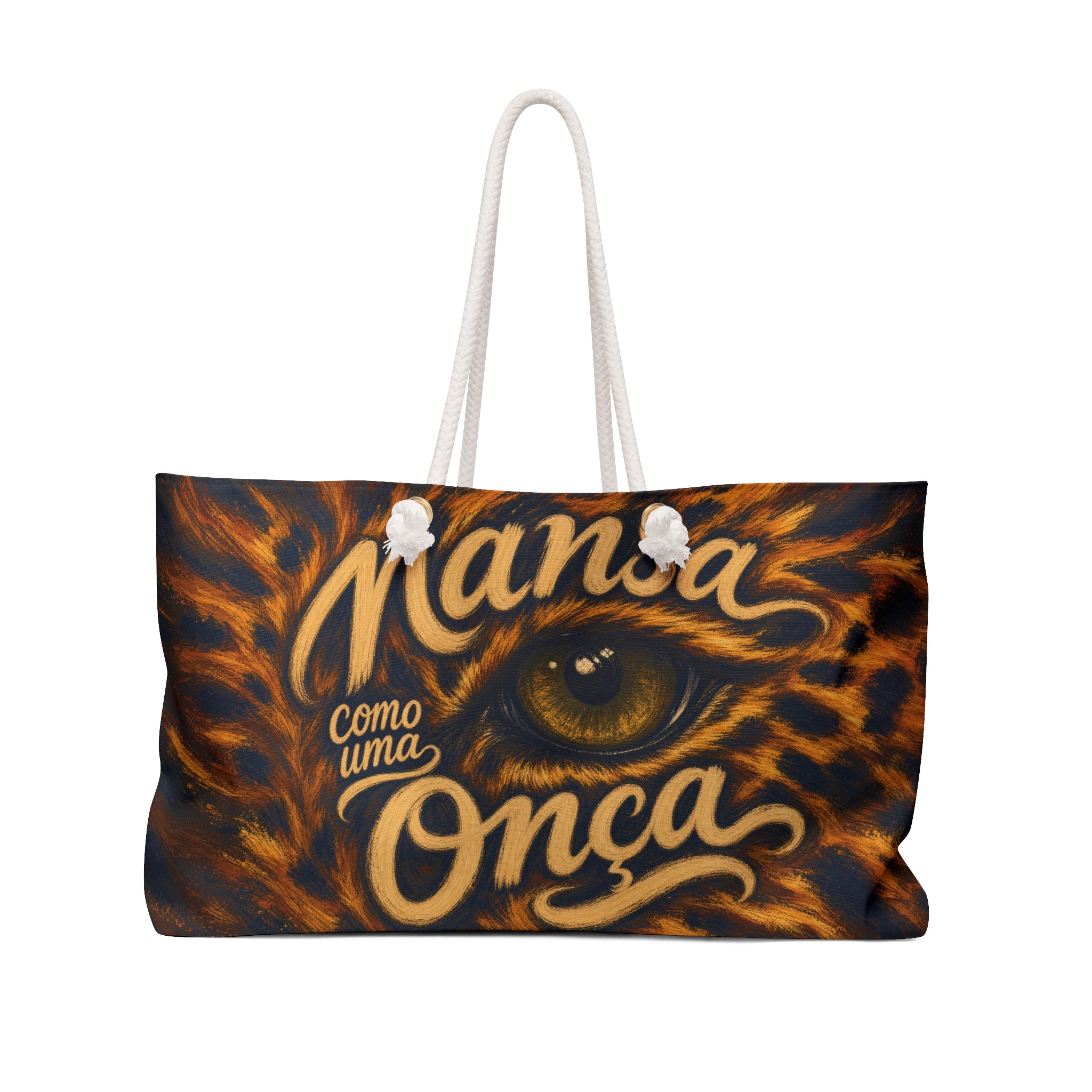 Leopard Eye Weekender Bag – "Mansa Como Uma Onça" Travel Tote