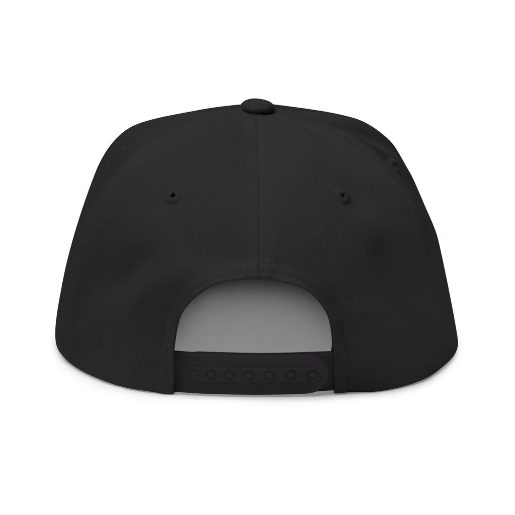 Embroidered Flat Bill Cap — 'PEPPER NO CU DOS OTHERS E REFRESCO' Statement Snapback