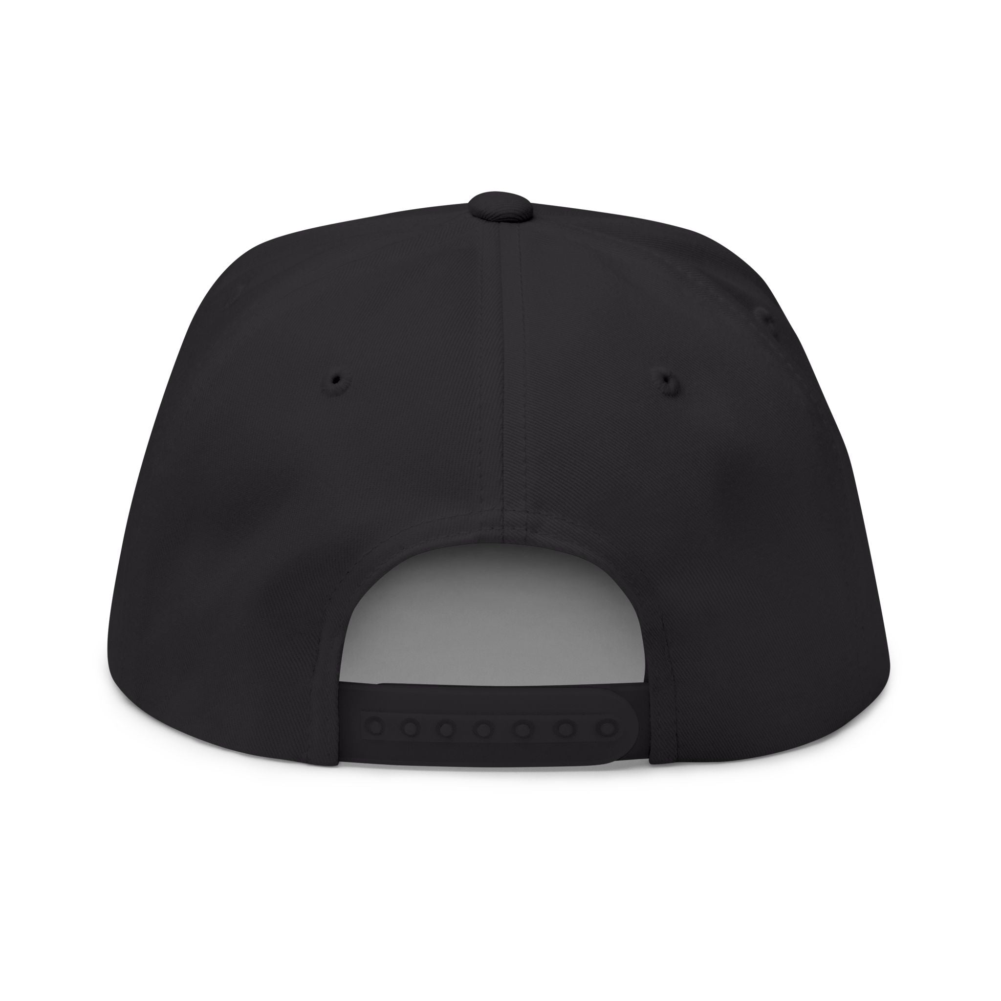 Embroidered Flat Bill Cap — 'PEPPER NO CU DOS OTHERS E REFRESCO' Statement Snapback