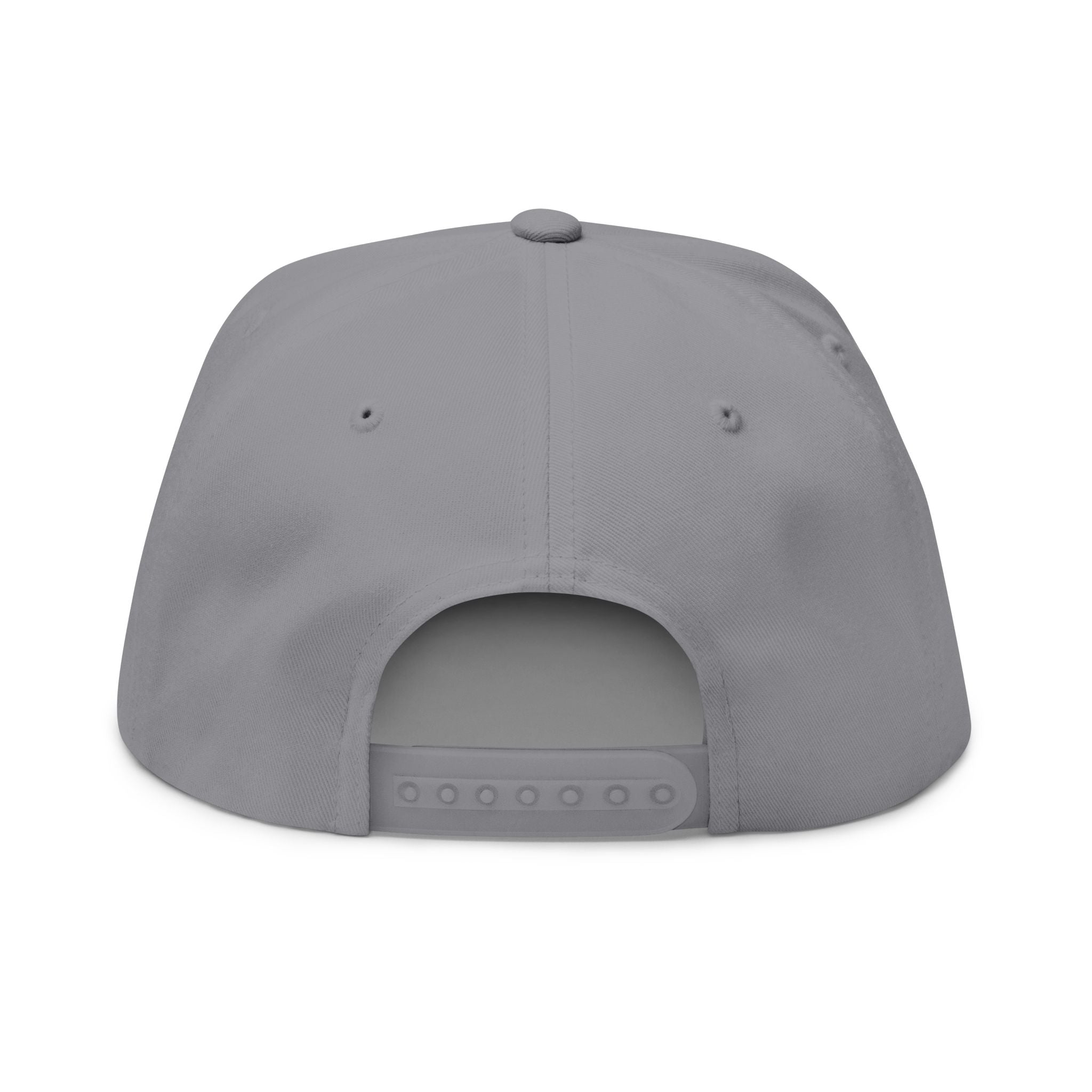 Embroidered Flat Bill Cap — 'PEPPER NO CU DOS OTHERS E REFRESCO' Statement Snapback
