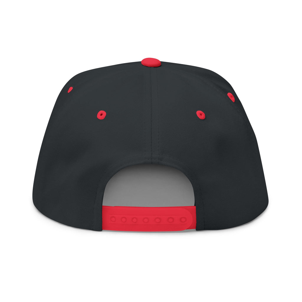 Embroidered Flat Bill Cap — 'PEPPER NO CU DOS OTHERS E REFRESCO' Statement Snapback