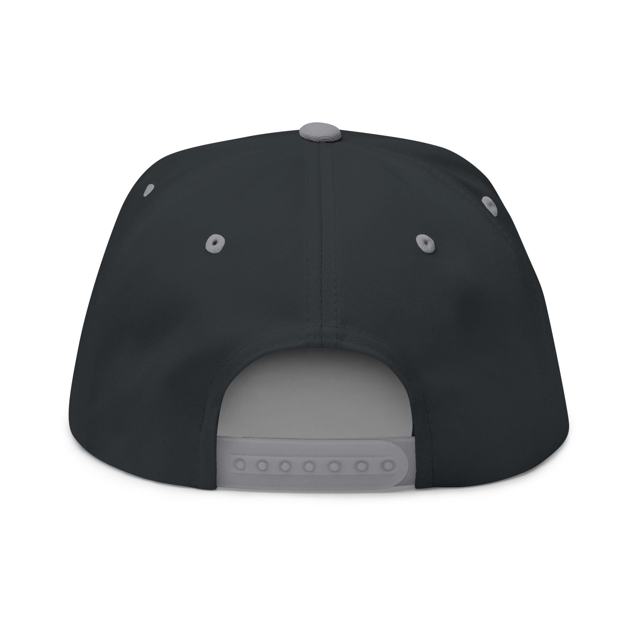 Embroidered Flat Bill Cap — 'PEPPER NO CU DOS OTHERS E REFRESCO' Statement Snapback