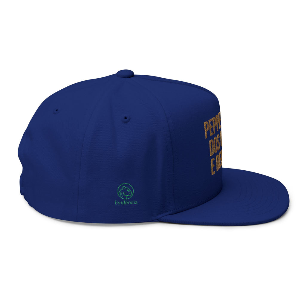 Embroidered Flat Bill Cap — 'PEPPER NO CU DOS OTHERS E REFRESCO' Statement Snapback